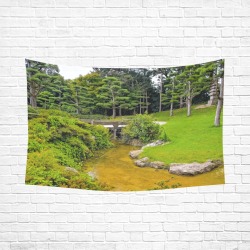 Japanese garden Cotton Linen Wall Tapestry 90"x 60"