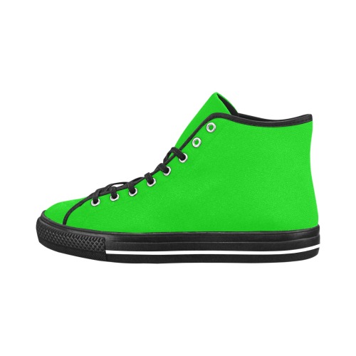 Merry Christmas Green Solid Color Vancouver H Women's Canvas Shoes (1013-1)