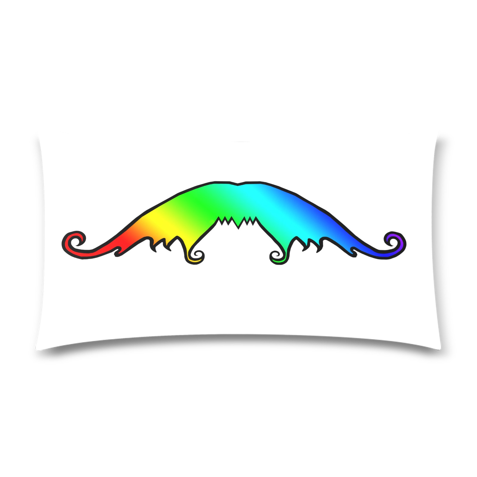 Fancy Rainbow Mustache Rectangle Pillow Case 20"x36"(Twin Sides)