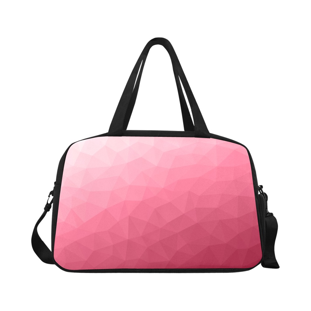 Magenta pink ombre gradient geometric mesh pattern Fitness Handbag (Model 1671)