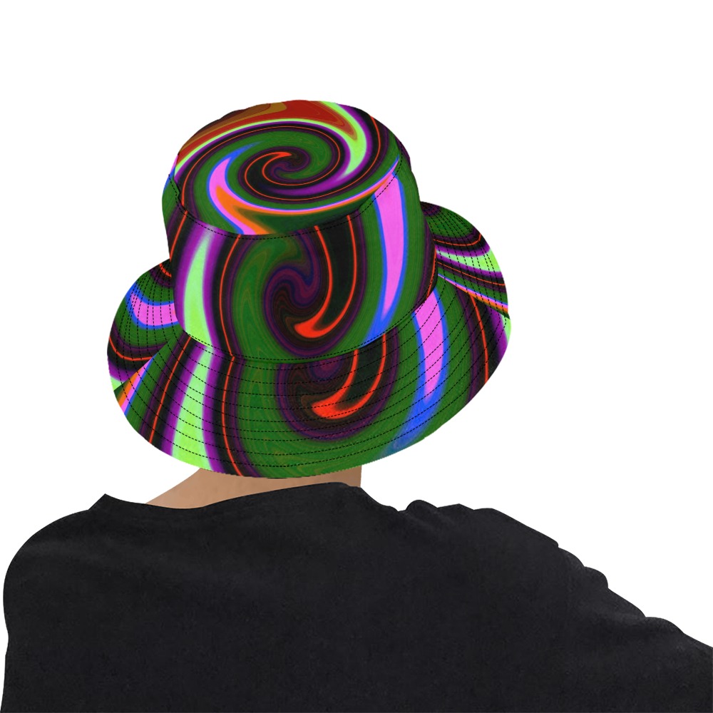 Swirl Retro All Over Print Bucket Hat for Men