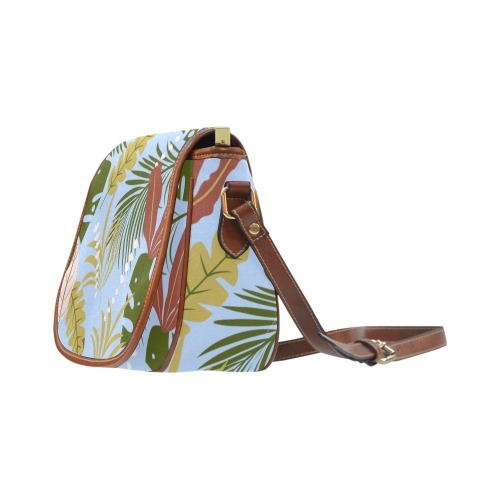Colorful Tropical Pattern (10) Saddle Bag/Large (Model 1649)
