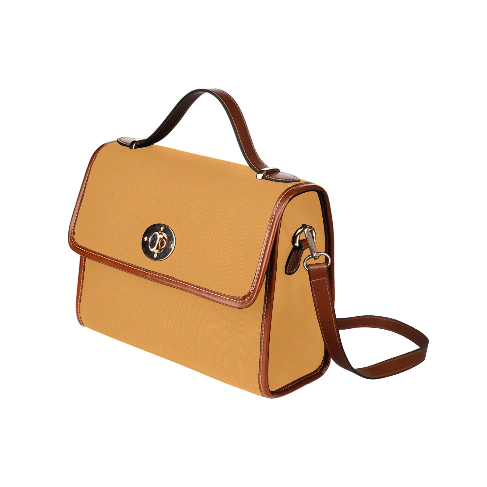 color butterscotch Waterproof Canvas Bag-Brown (All Over Print) (Model 1641)