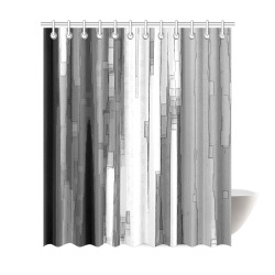 Greyscale Abstract B&W Art Shower Curtain 72"x84"