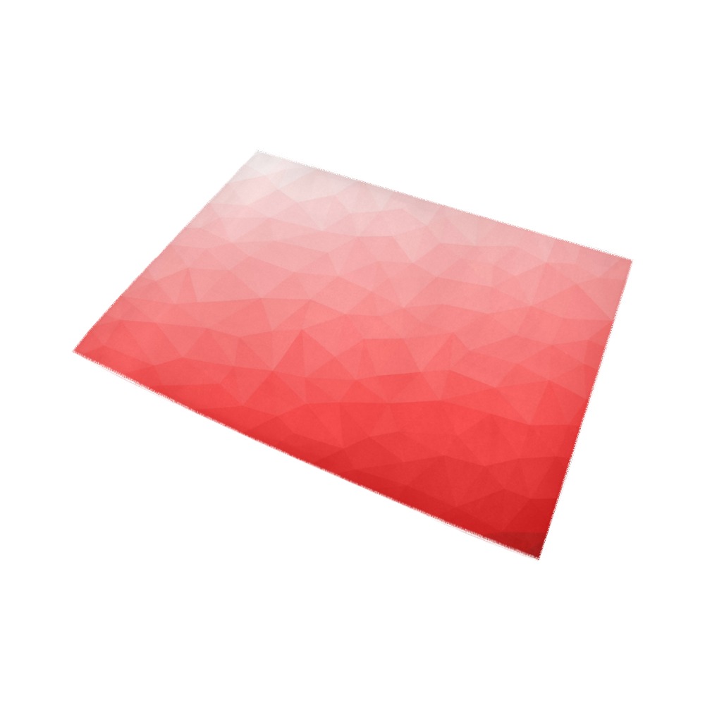 Red gradient geometric mesh pattern Area Rug7'x5'