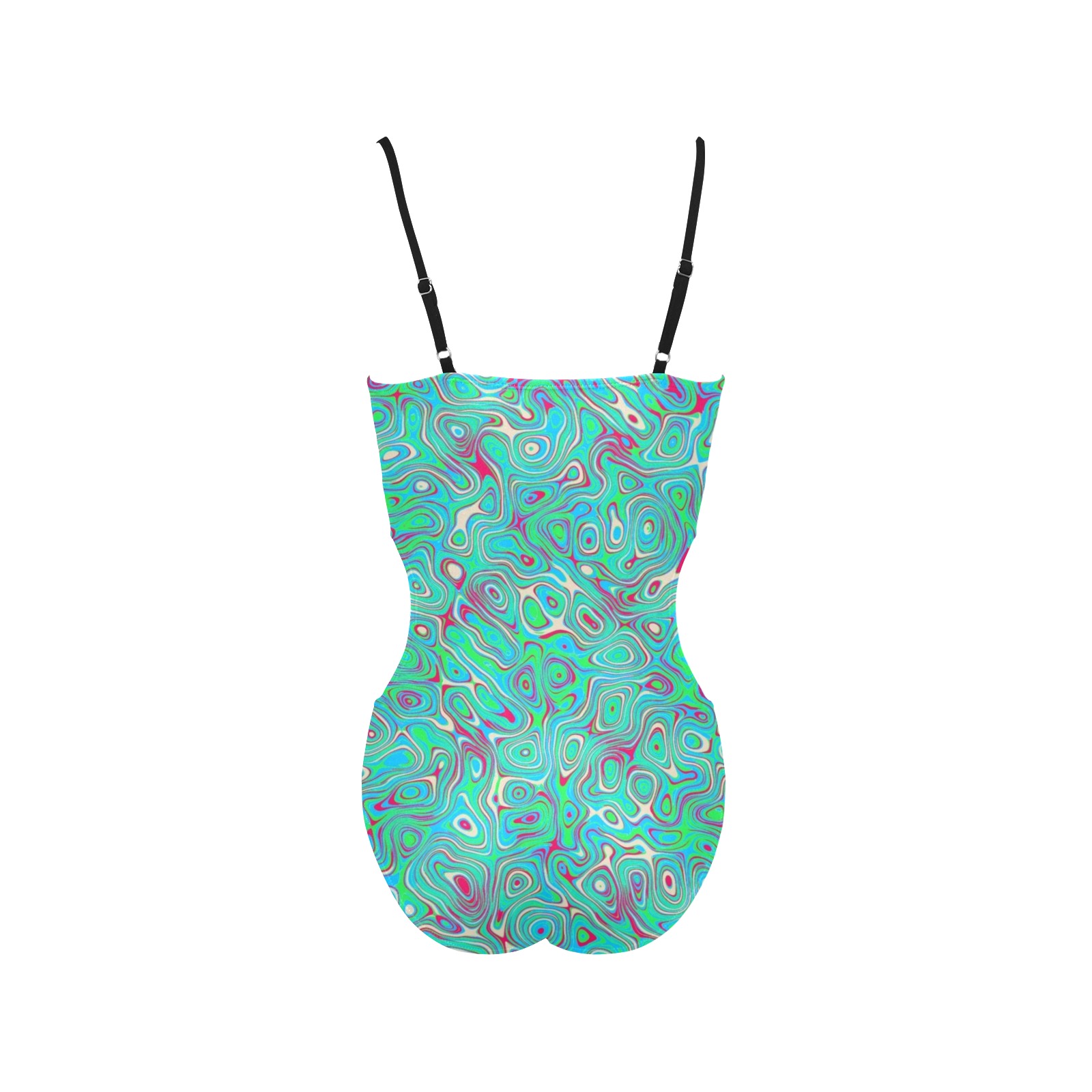 ocean Spaghetti Strap Cut Out Sides Swimsuit (Model S28)