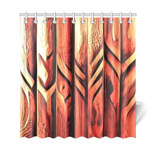 Aztec pattern on wood 3 Shower Curtain 69"x72"
