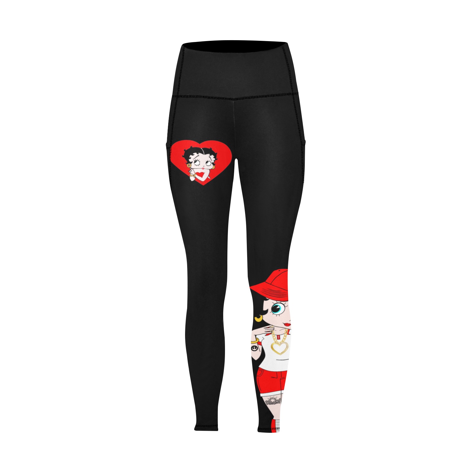 Betty Boop Heart Women's All Over Print Leggings with Pockets (Model L56)