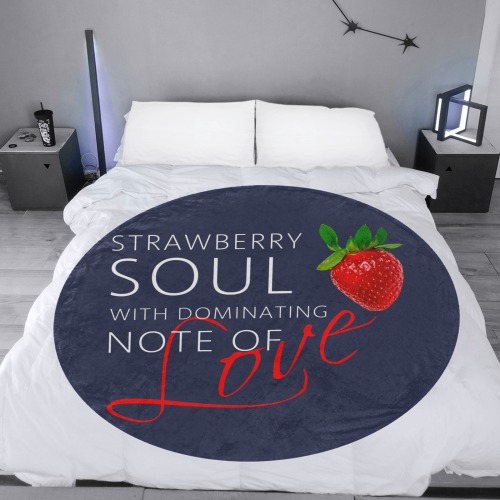 Strawberry Soul On Dark Circular Ultra-Soft Micro Fleece Blanket 60"