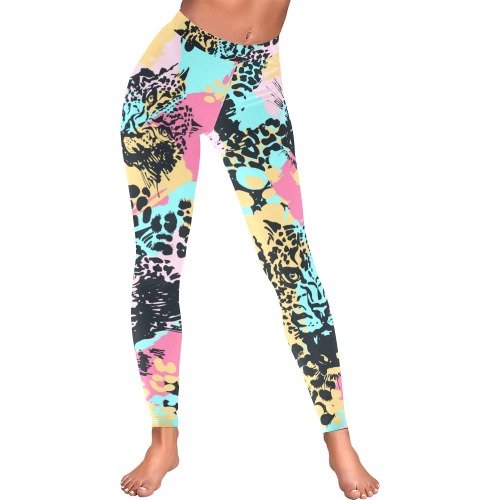cheetah print legging pant girl loves cheetah Low Rise Leggings (Invisible Stitch) (Model L05)