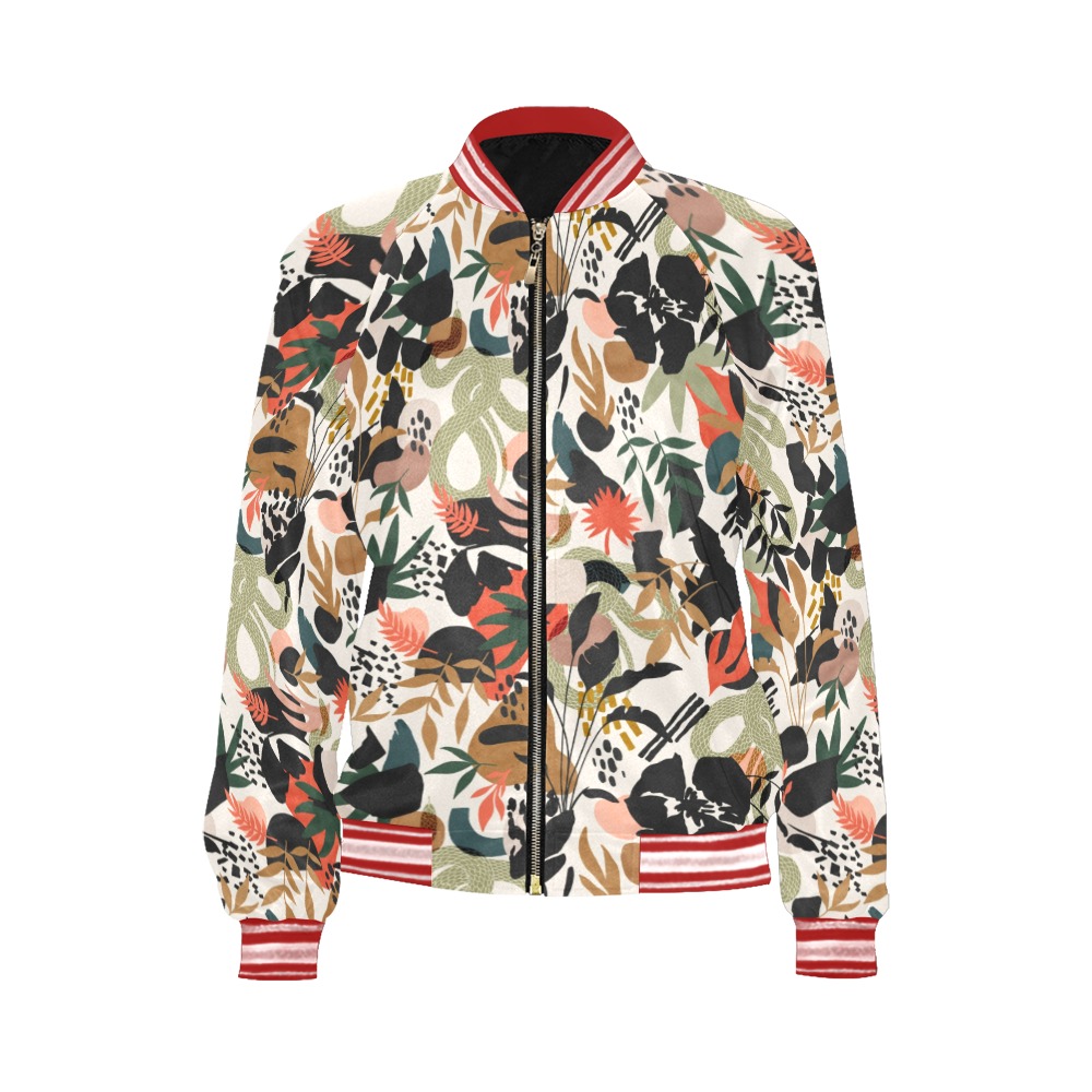 Abstract snakes shapes nature 63 All Over Print Bomber Jacket for Women (Model H21)