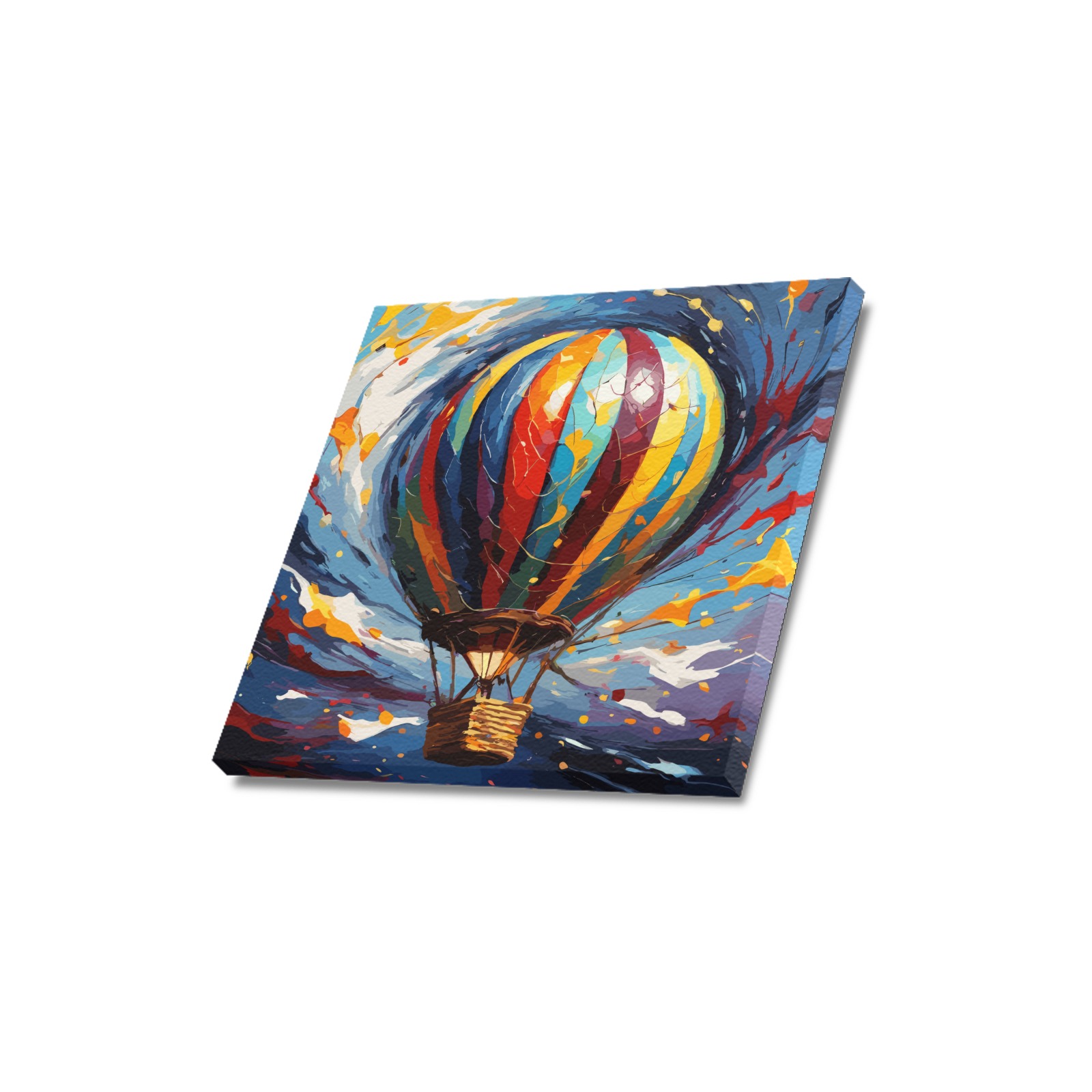 Imaginative hot air ballon beautiful colorful art. Upgraded Canvas Print 16"x16"