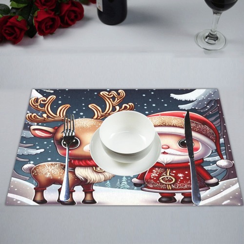Santa and Reindeer Placemat 14’’ x 19’’