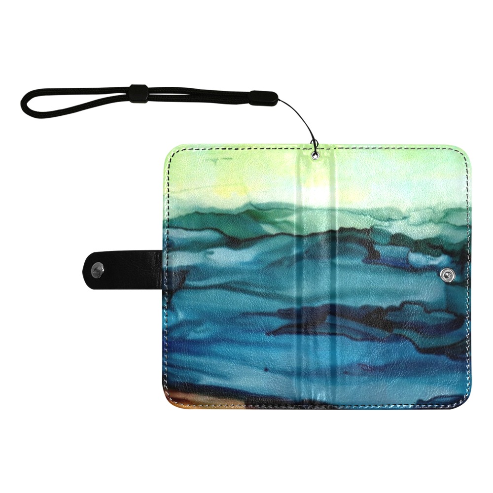 Beach Day 2016 Flip Leather Purse for Mobile Phone/Large (Model 1703)