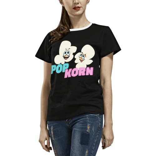 PopKorn All Over Print T-Shirt for Women (USA Size) (Model T40)