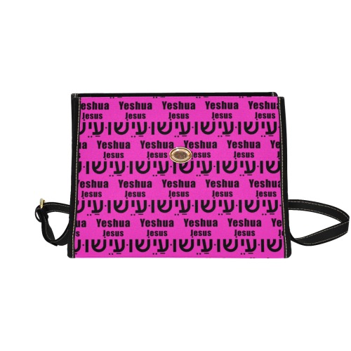 Yeshua Purse Pink Waterproof Canvas Bag-Black (All Over Print) (Model 1641)