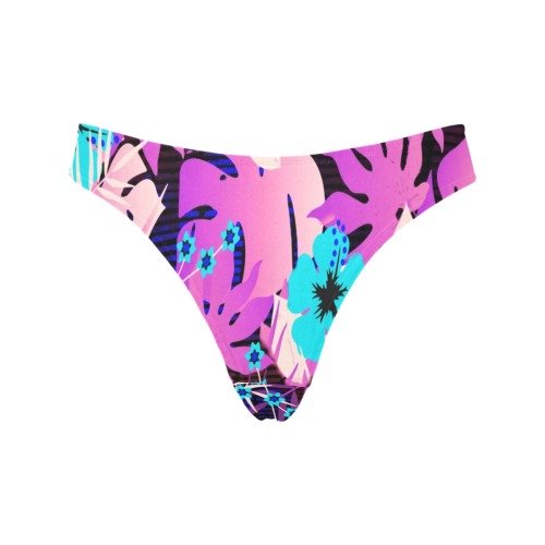 GROOVY FUNK THING FLORAL PURPLE Women's All Over Print Thongs (Model L30)