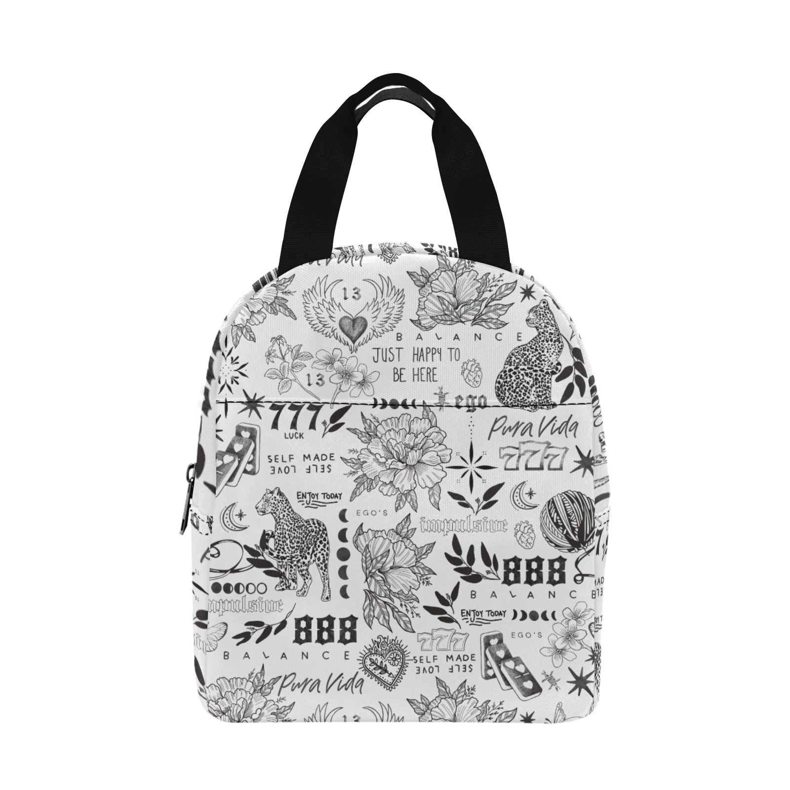 Inspirational tattoo pattern BL 2 Zipper Lunch Bag (Model 1720)