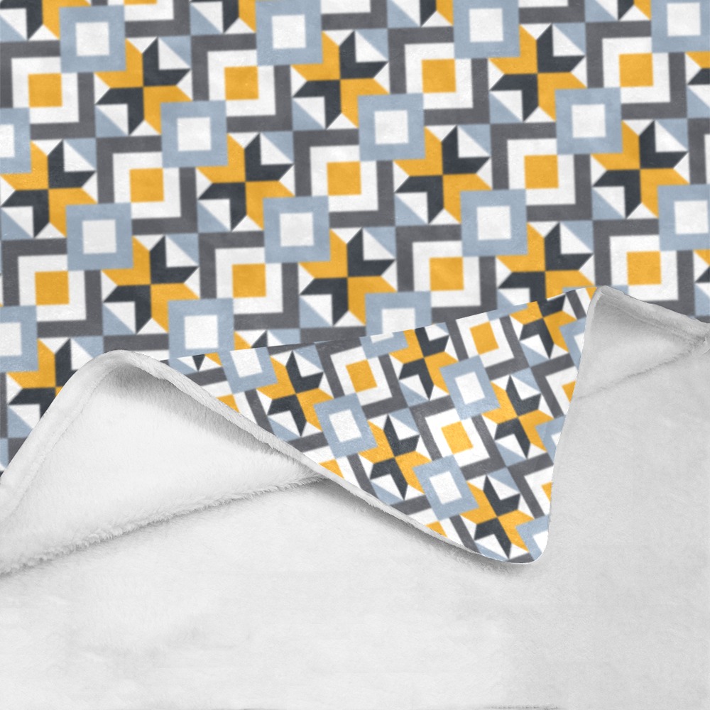 Retro Angles Abstract Geometric Pattern Ultra-Soft Micro Fleece Blanket 60"x80"