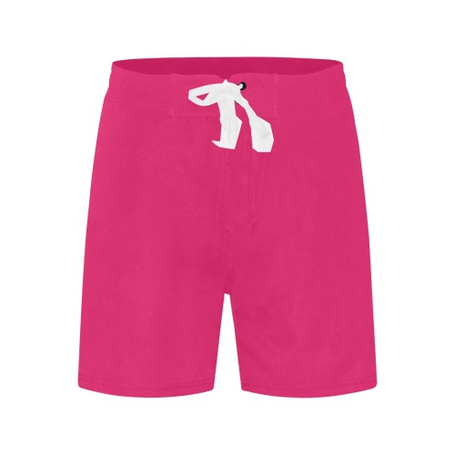color ruby Men's Mid-Length Beach Shorts (Model L47)