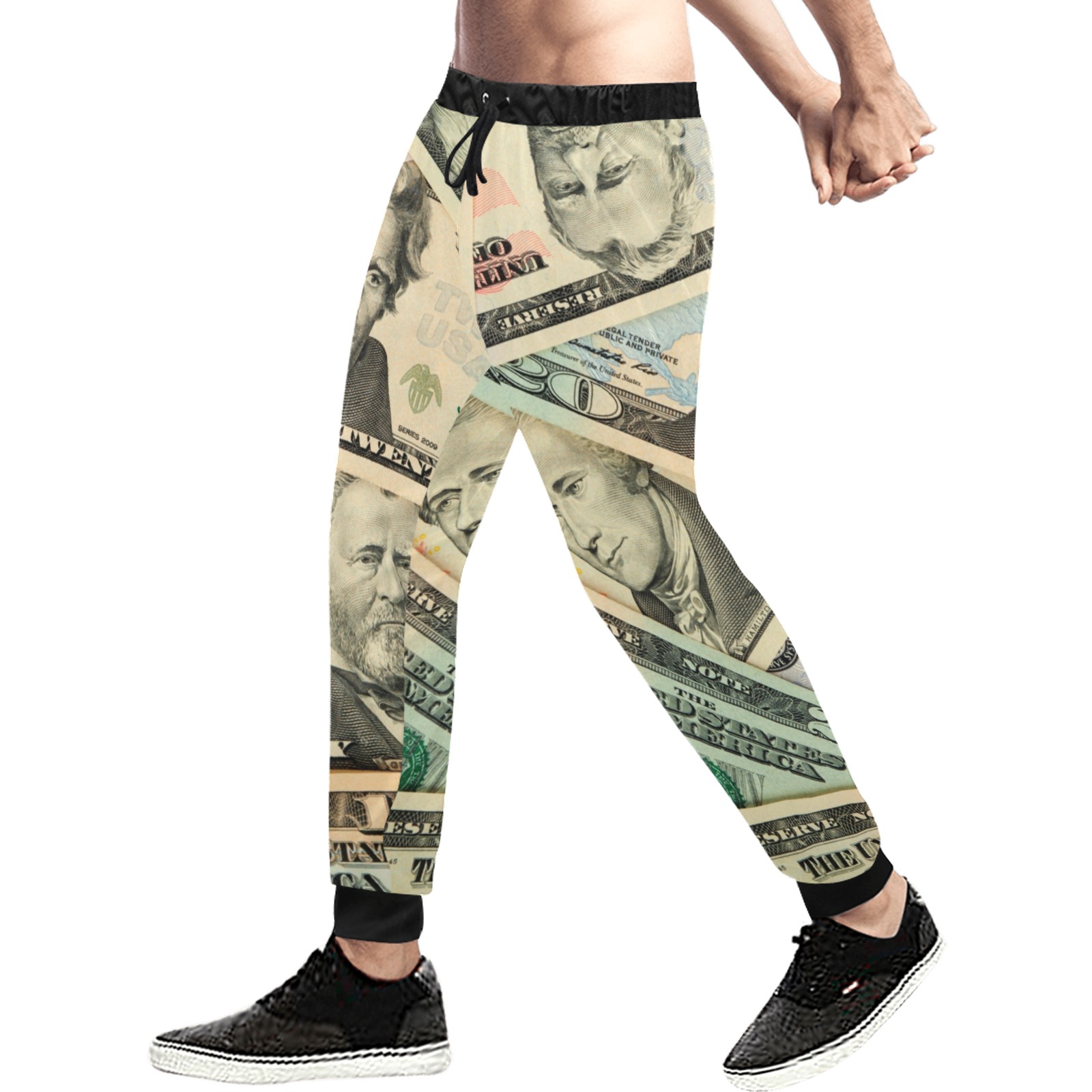 US PAPER CURRENCY Men's All Over Print Sweatpants (Model L11)