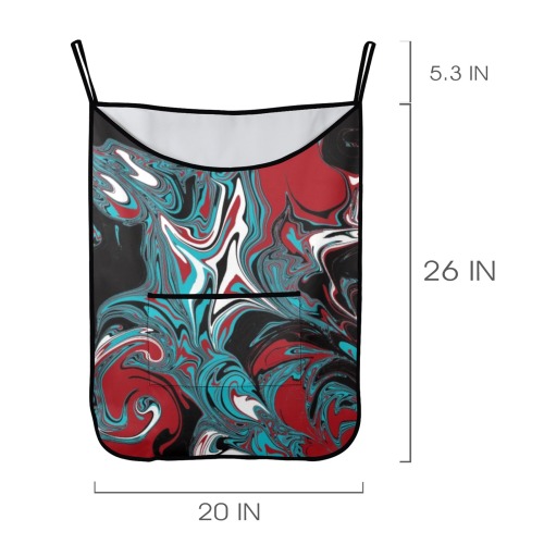 Dark Wave of Colors Hanging Laundry Bag