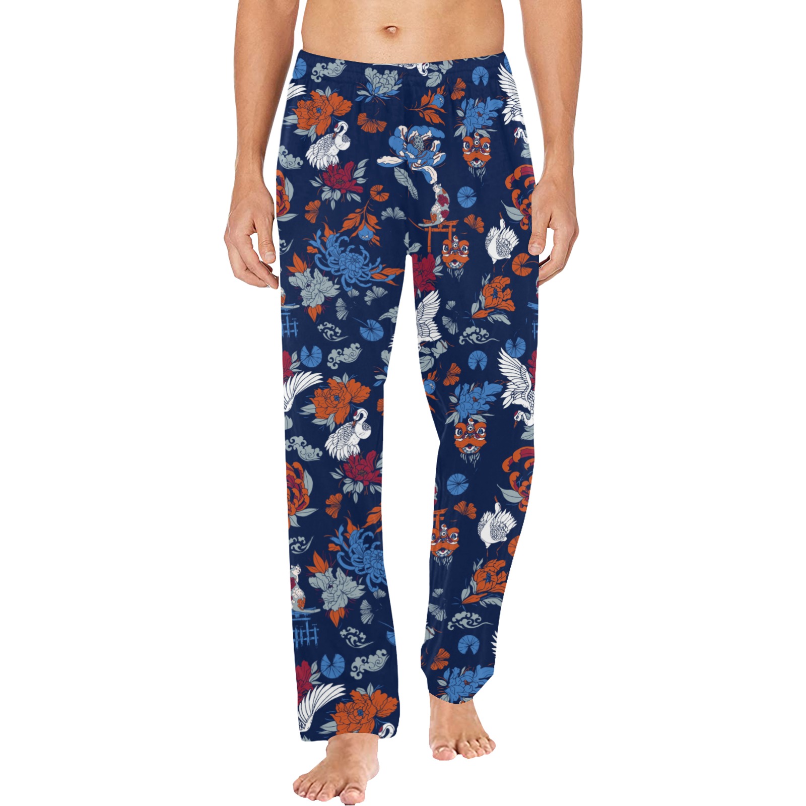 Florid dark asian nature Men's Pajama Trousers