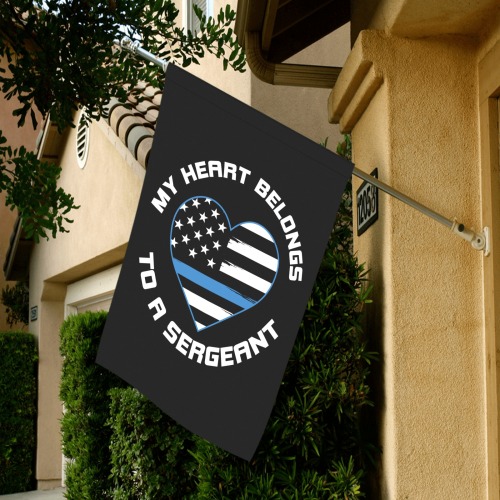 My Heart Belongs To A Police Sergeant Garden Flag 28''x40'' （Without Flagpole）