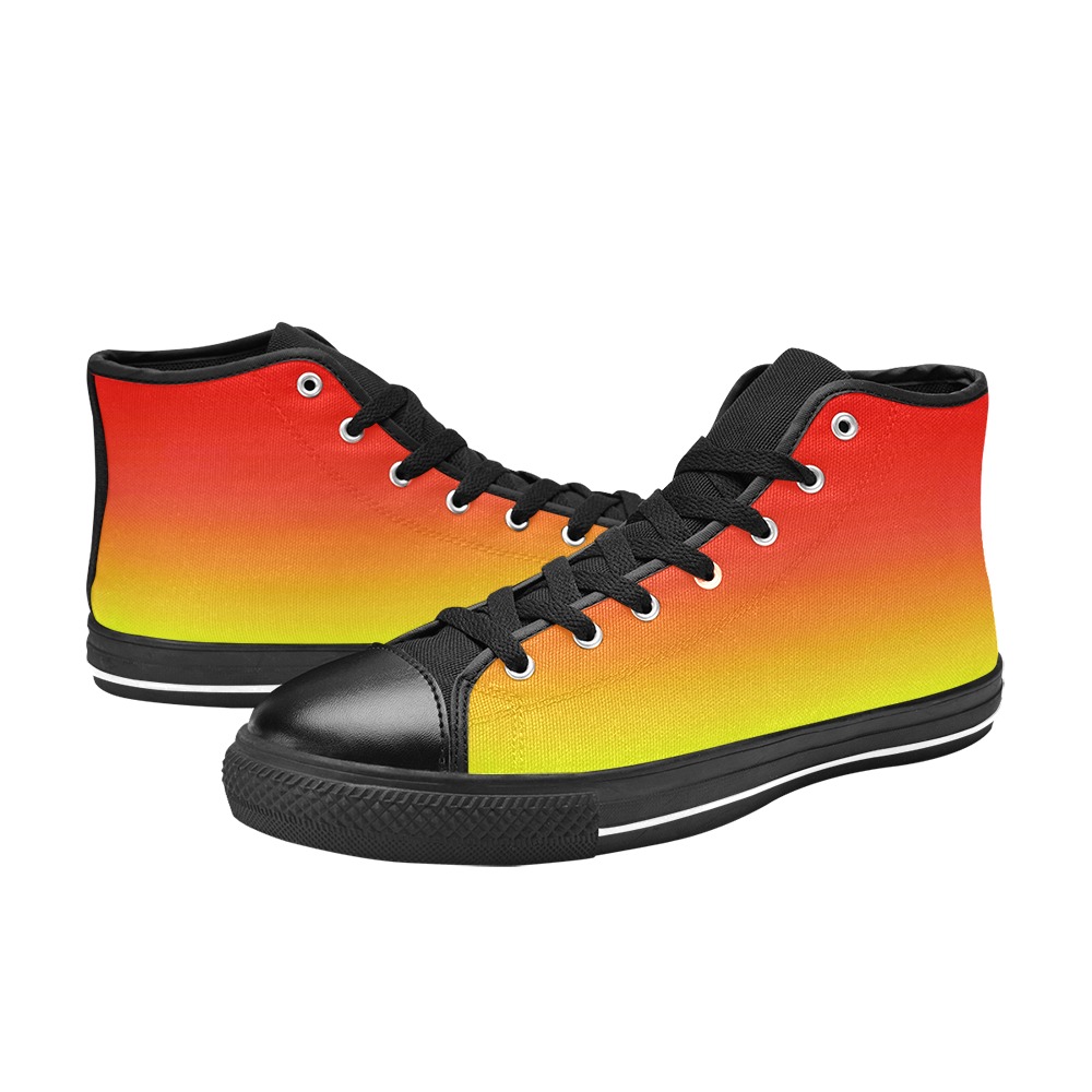 rainbow sideb Women's Classic High Top Canvas Shoes (Model 017)