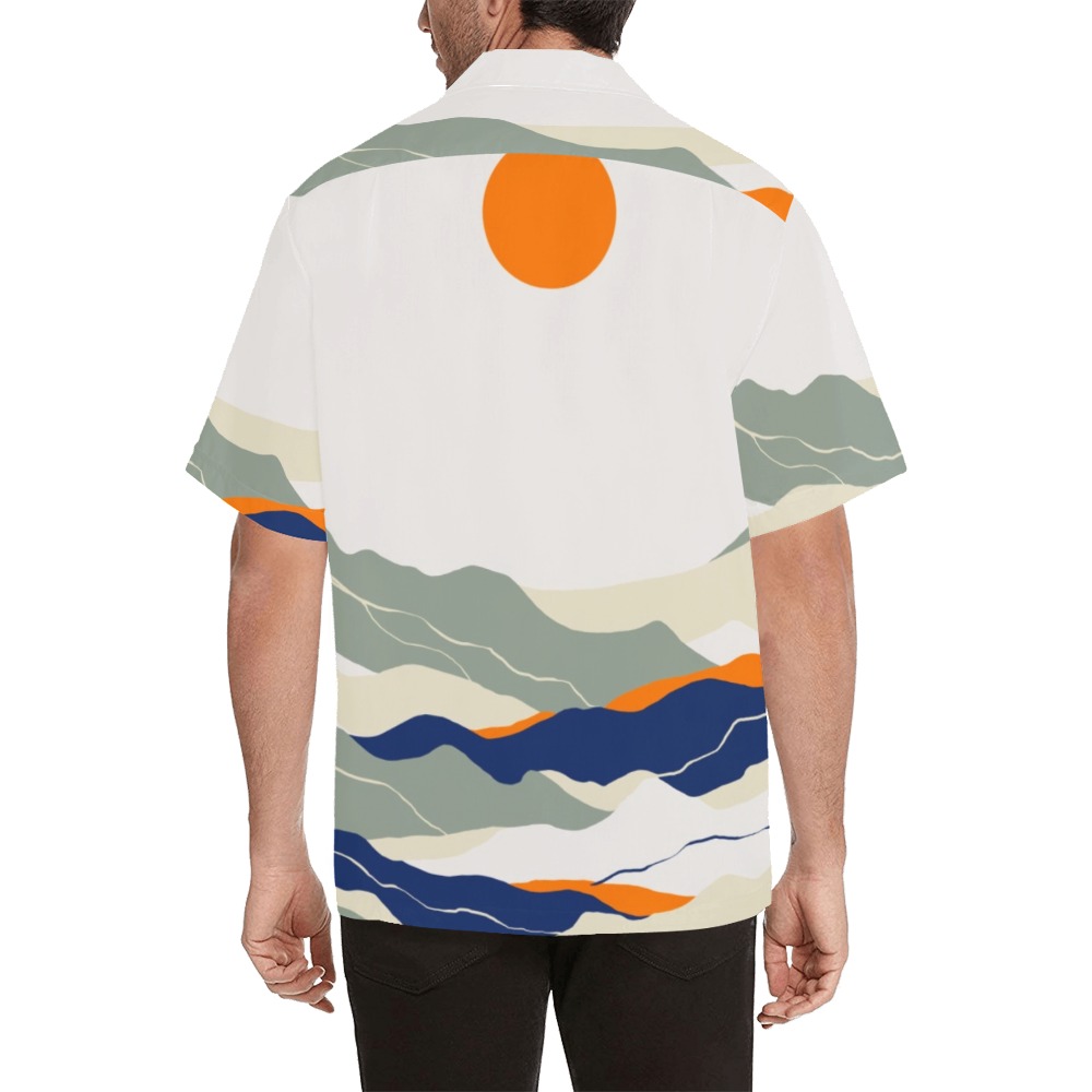 Modern abstract landscape of strokes-2 Hawaiian Shirt (Model T58)