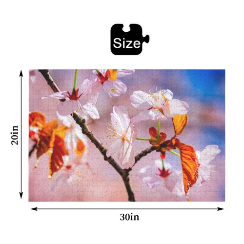 Sakura flowers. The festival of life and youth. 1000-Piece Wooden Jigsaw Puzzle (Horizontal)