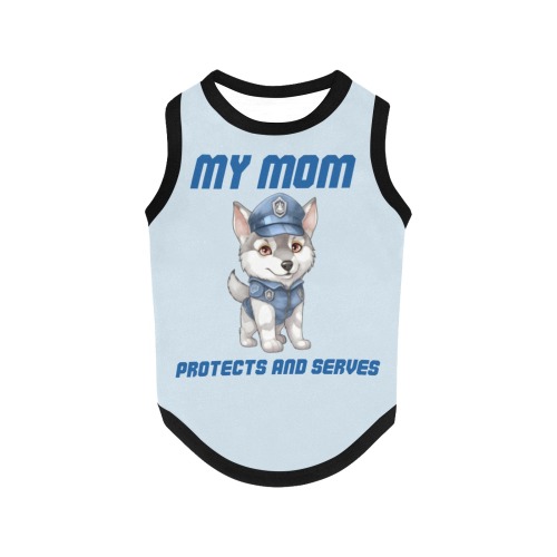 Police Husky My Mom Protects And Serves All Over Print Pet Tank Top