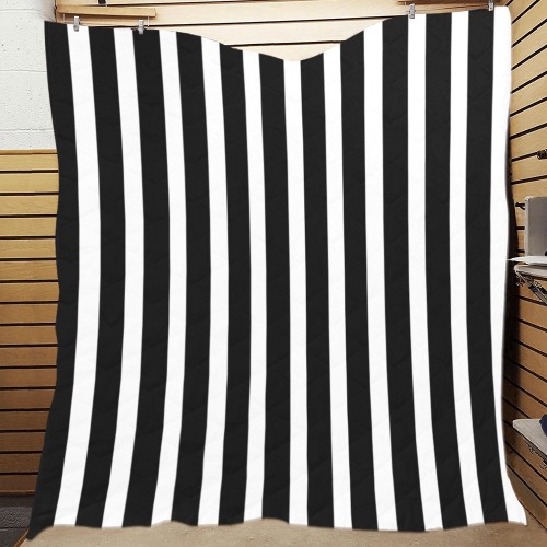 Black and White Stripes Quilt 70"x80"
