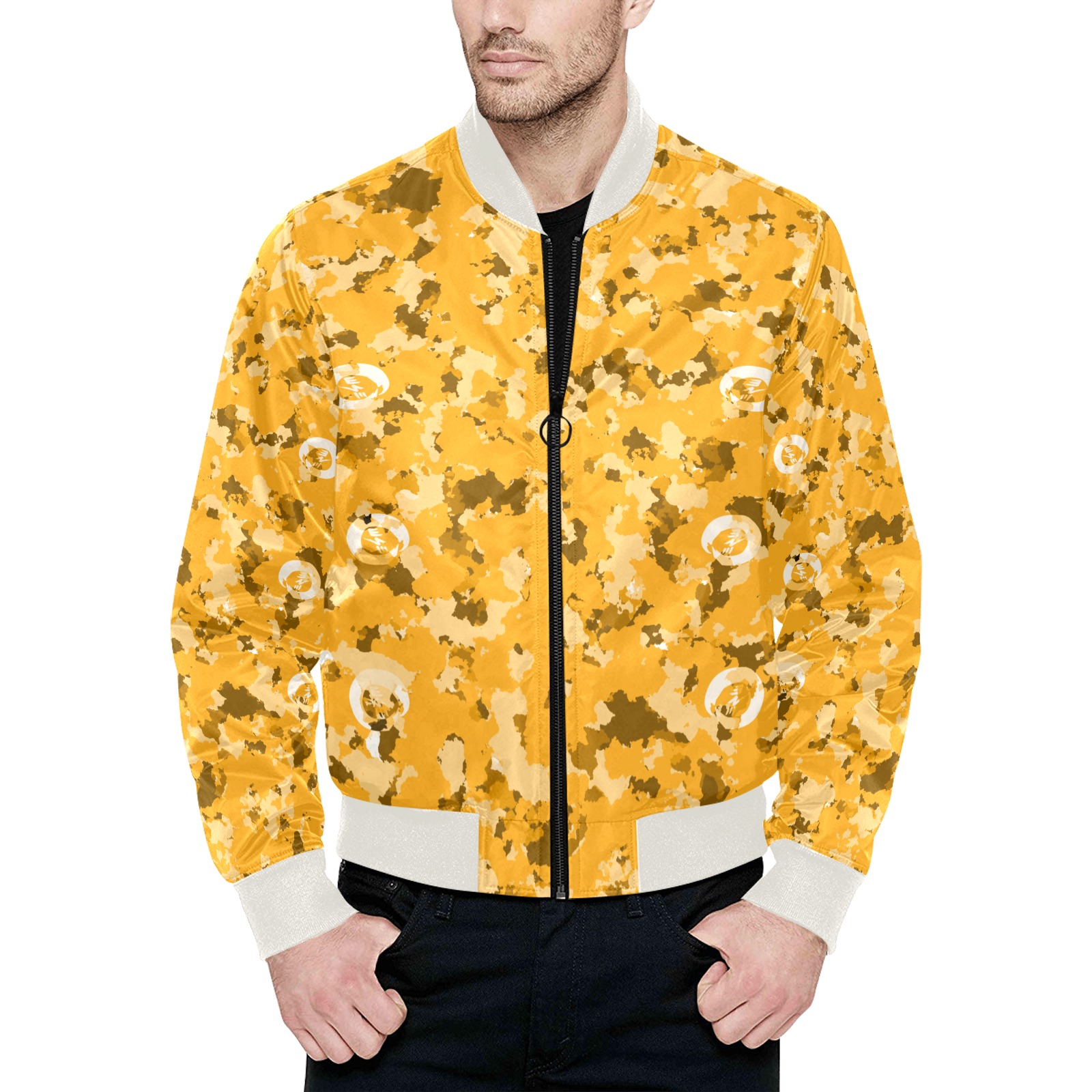 New Project (2) (4) All Over Print Quilted Bomber Jacket for Men (Model H33)