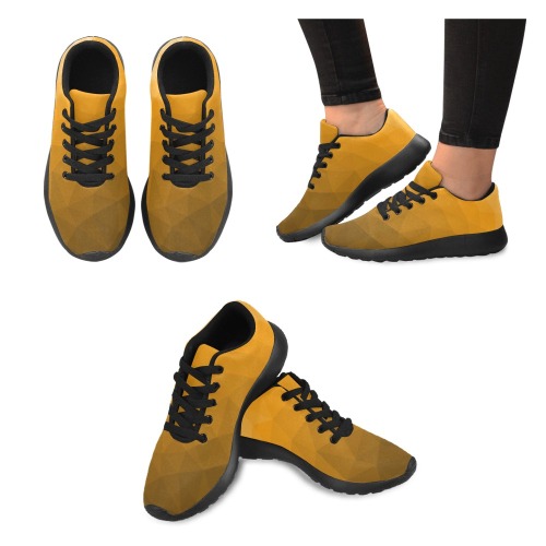 Orange gradient geometric mesh pattern Women’s Running Shoes (Model 020)