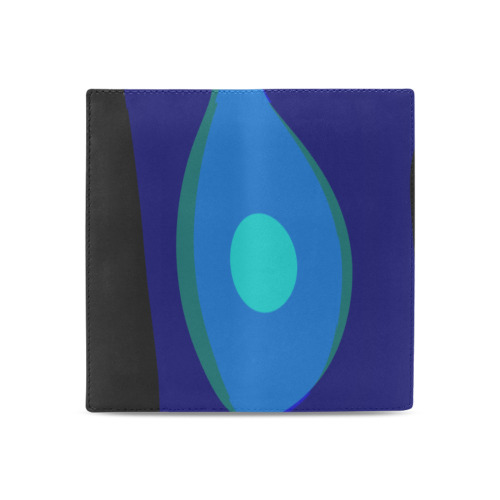 Dimensional Blue Abstract 915 Women's Leather Wallet (Model 1611)