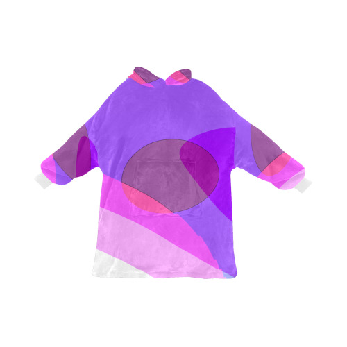 Purple Retro Groovy Abstract 409 Blanket Hoodie for Women
