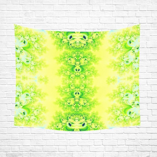 Sunny Ukrainian Sunflowers Frost Fractal Polyester Peach Skin Wall Tapestry 60"x 51"