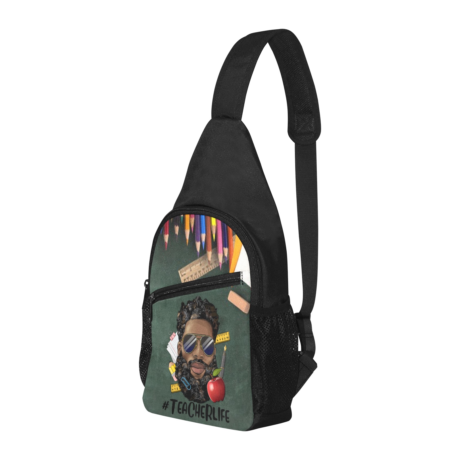 #TEACHERLIFE (male) Chest Bag Chest Bag-Front Printing (Model 1719)