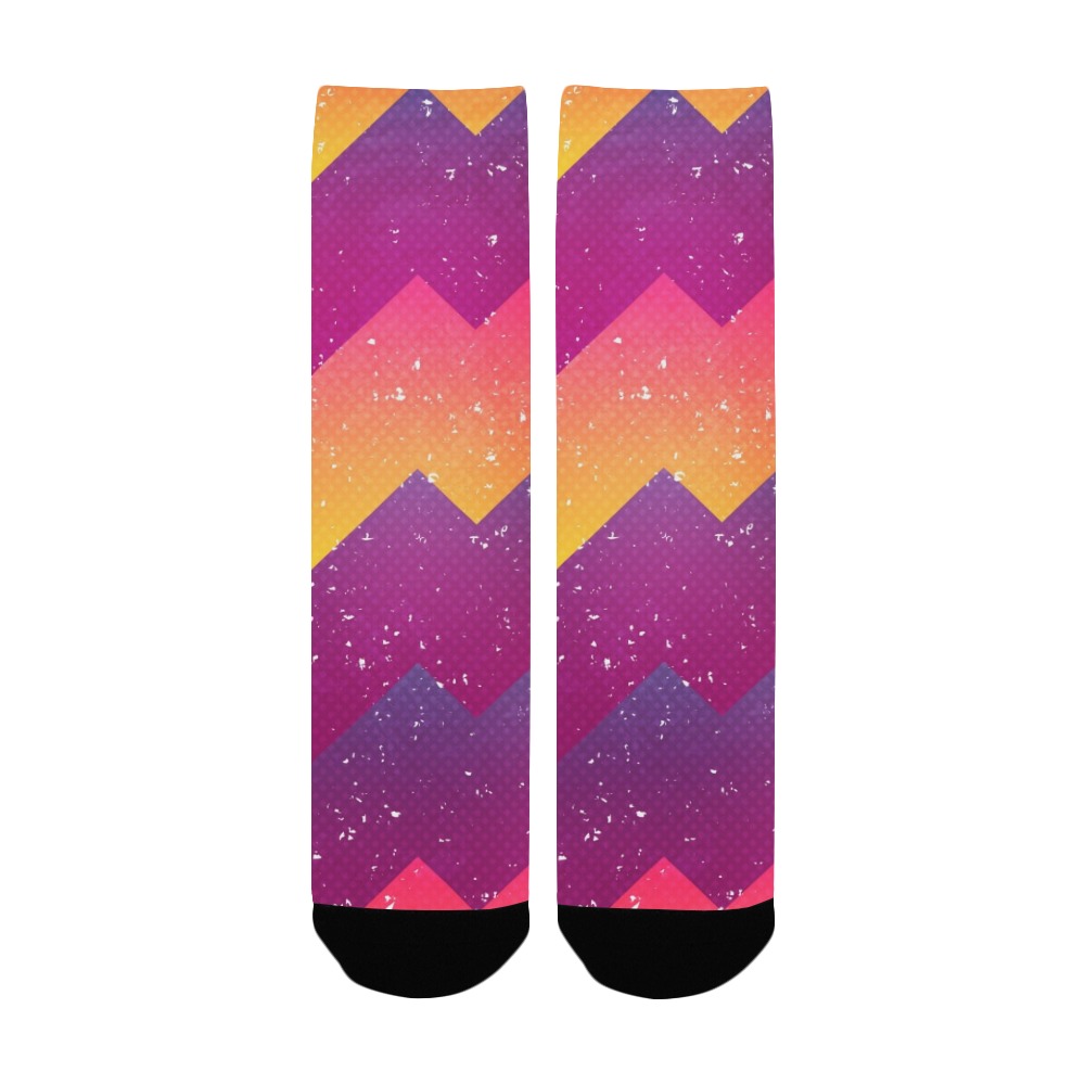 Geometric Grunge Effect Women's Custom Socks