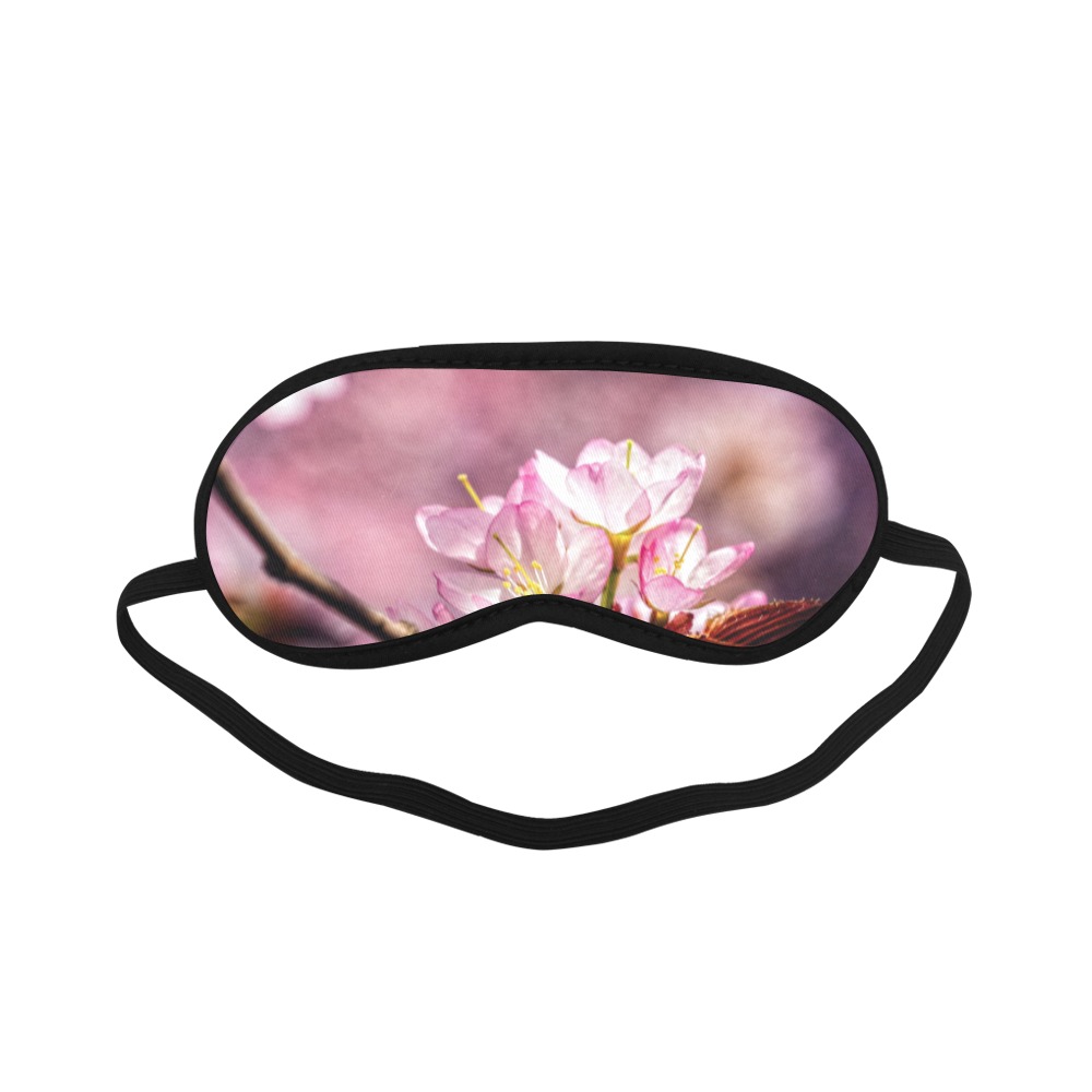 Charming pink sakura flowers. Light and shadows. Sleeping Mask