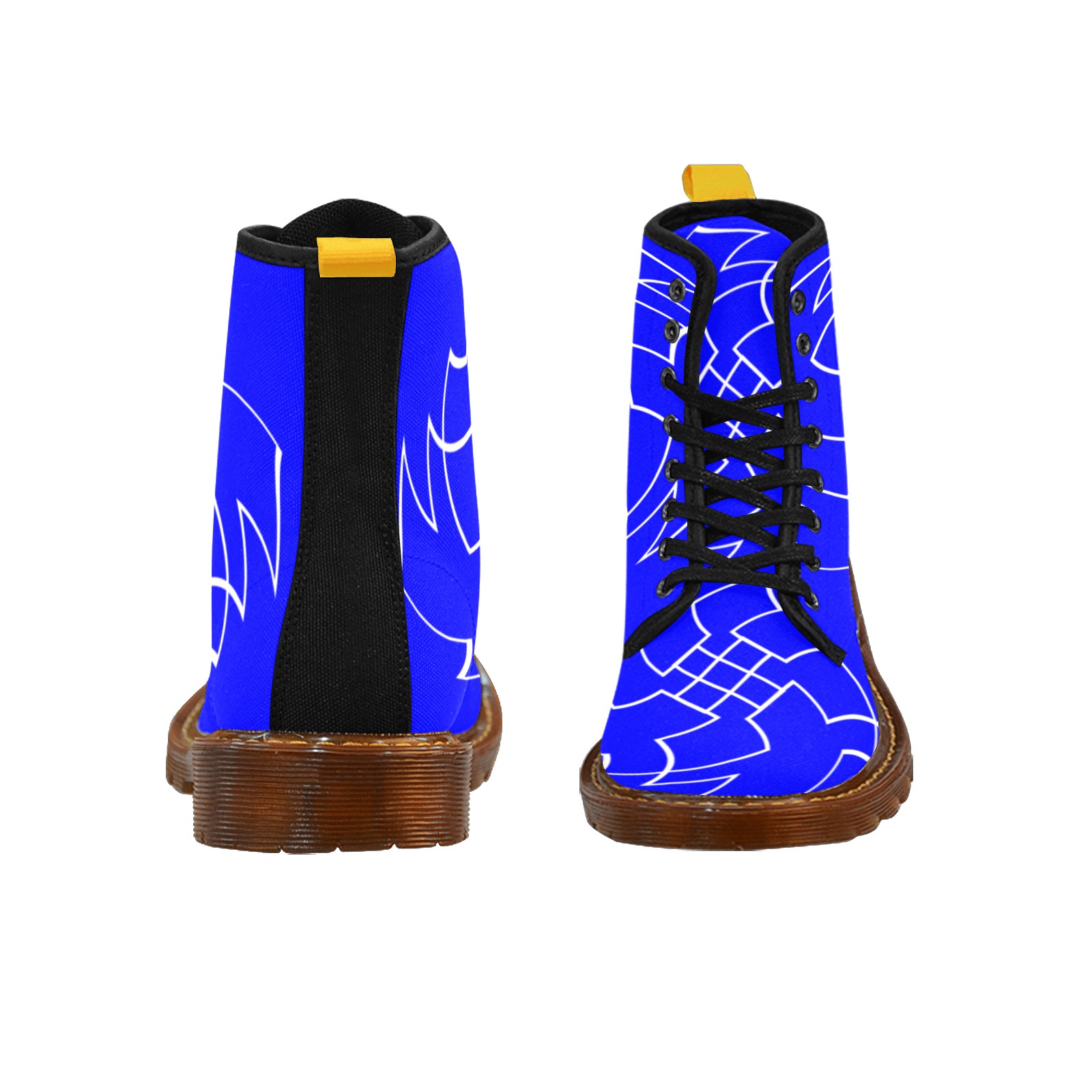 White InterlockingCrosses Twirled blue Martin Boots For Men Model 1203H