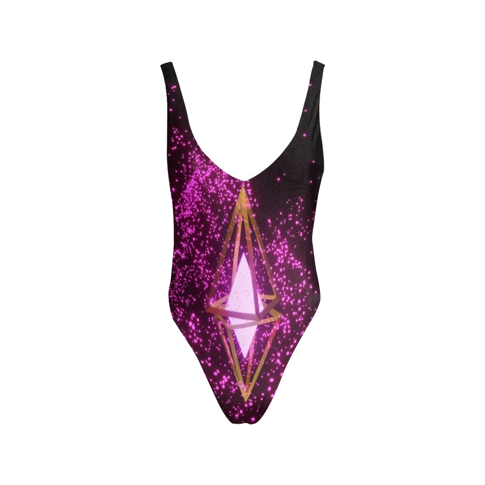 abstract Arts Sexy Low Back One-Piece Swimsuit (Model S09)