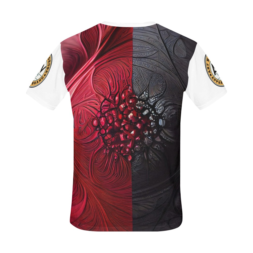 red and black shield All Over Print T-Shirt for Men (USA Size) (Model T40)