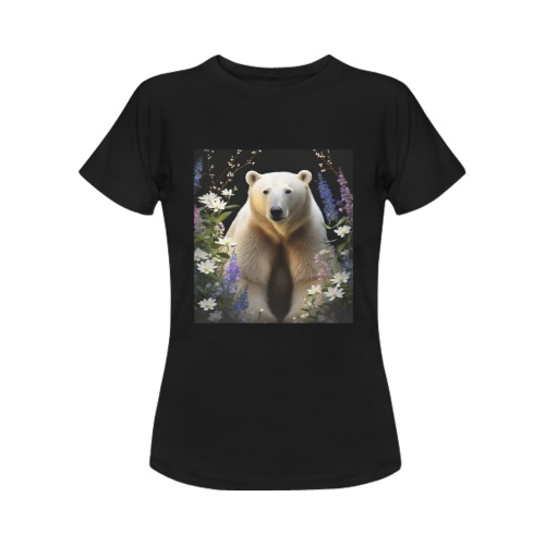 polar bear against a black background Women's T-Shirt in USA Size (Front Printing Only)