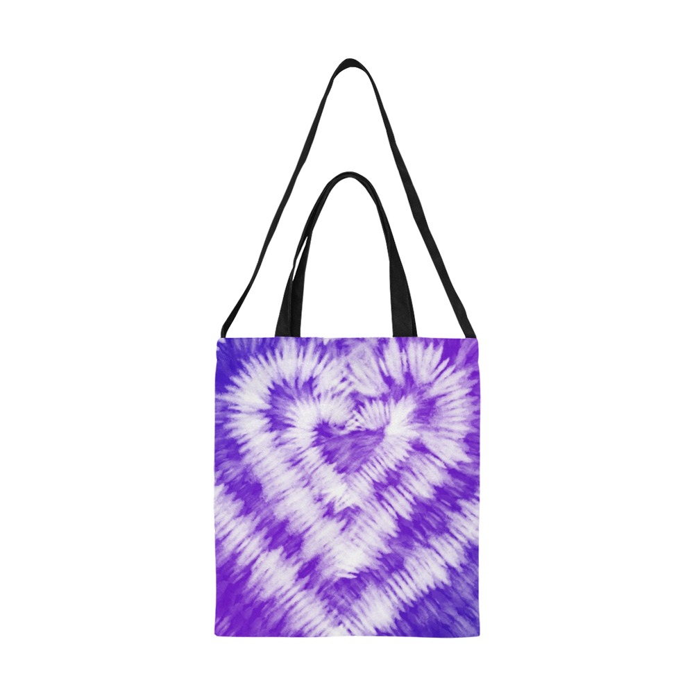 bolsa corazon violeta All Over Print Canvas Tote Bag/Medium (Model 1698)