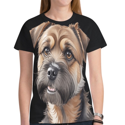Border Terrier New All Over Print T-shirt for Women (Model T45)