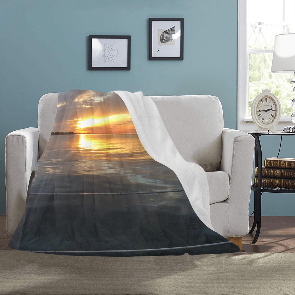 Pier Sunset Collection Ultra-Soft Micro Fleece Blanket 50"x60"