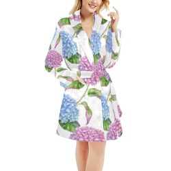 Hydrangeas Women's All Over Print Night Robe