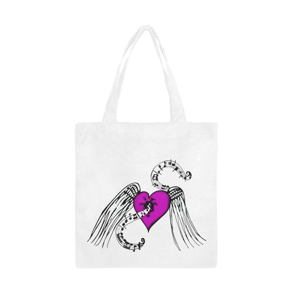 Heart Music Pink Canvas Tote Bag/Small (Model 1700)